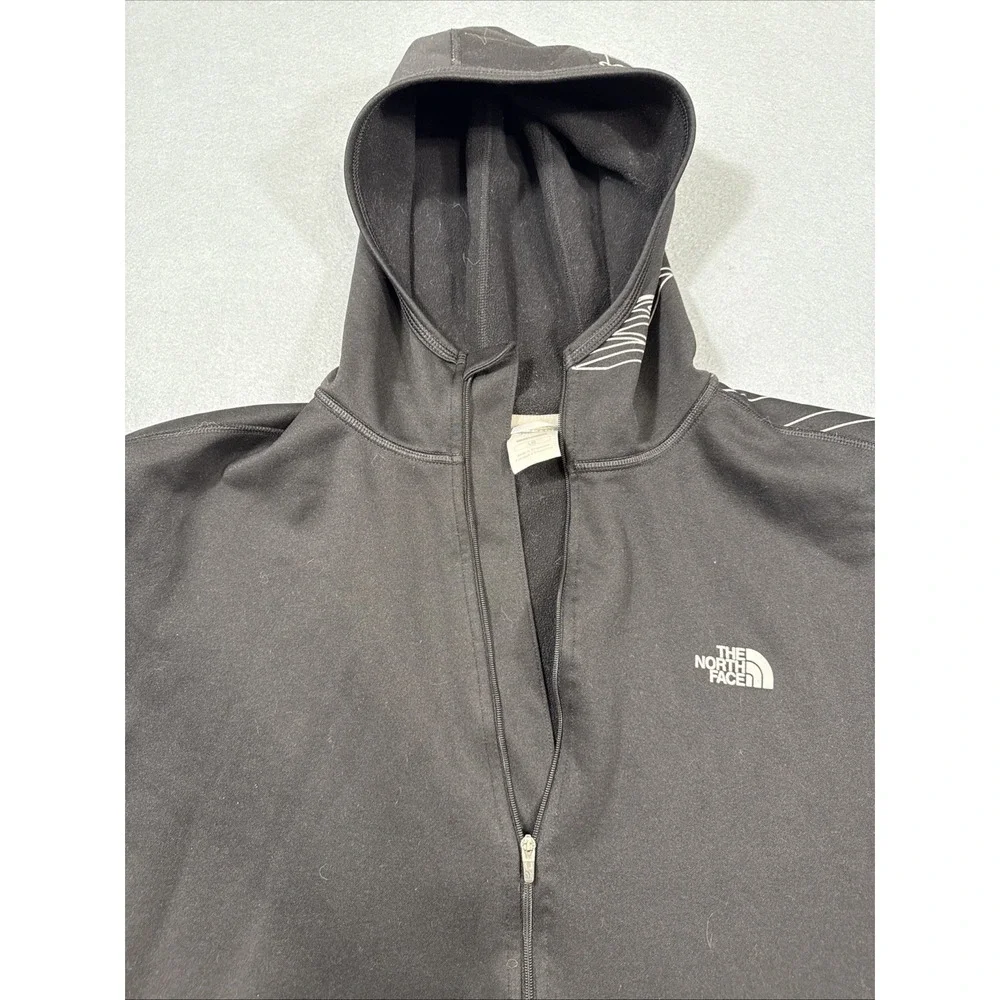 JACKET North Face Windwall Mens Large BLK PRINT Hood Softshell Outdoor NF0A3KEU